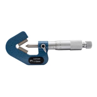 3-Flute V-Anvil Micrometer 1-15 x 0,01 mm with 60° Prism angle